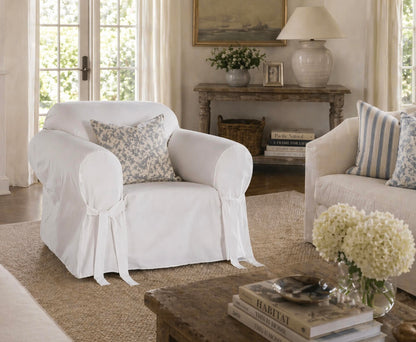 Cotton Duck One-Piece Furniture Slipcover