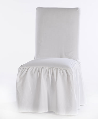 Washed Cotton Ruffled Dining Chair Cover