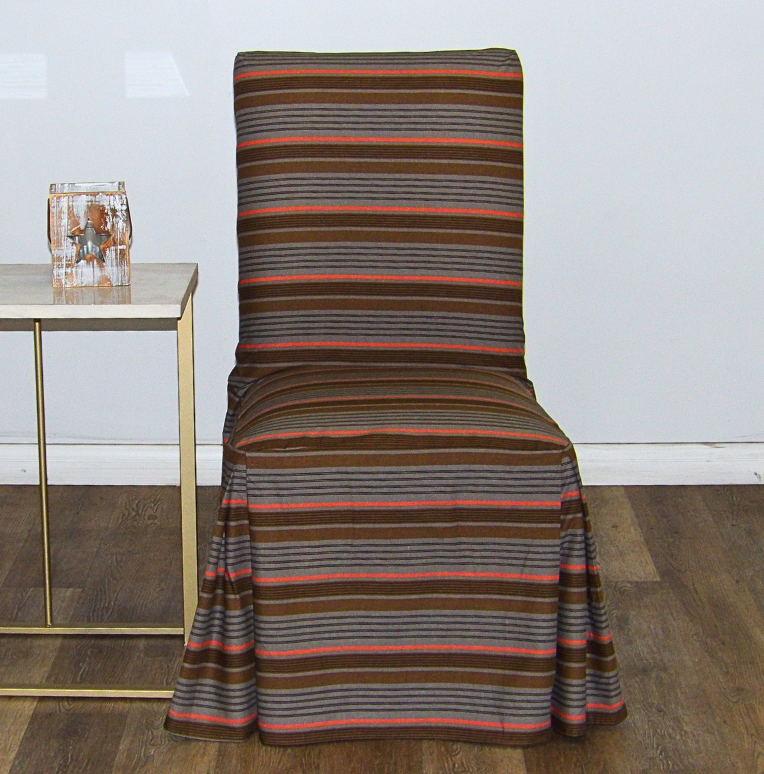 Horizontal Stripe Long Dining Chair Cover