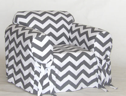 Chevron One-Piece Sofa Slipcover
