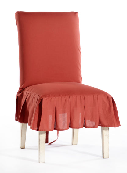 Pleated Cotton Dining Chair Slipcover