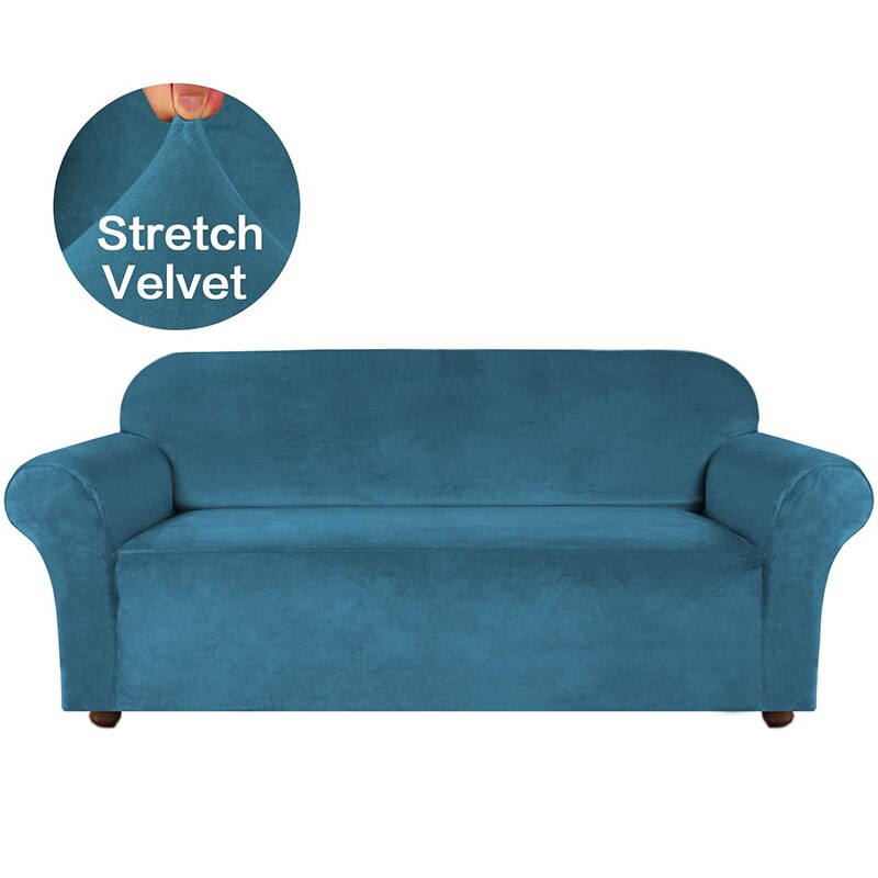 Velvet Stretch Sofa Slipcover - 4-Seater 215-280cm