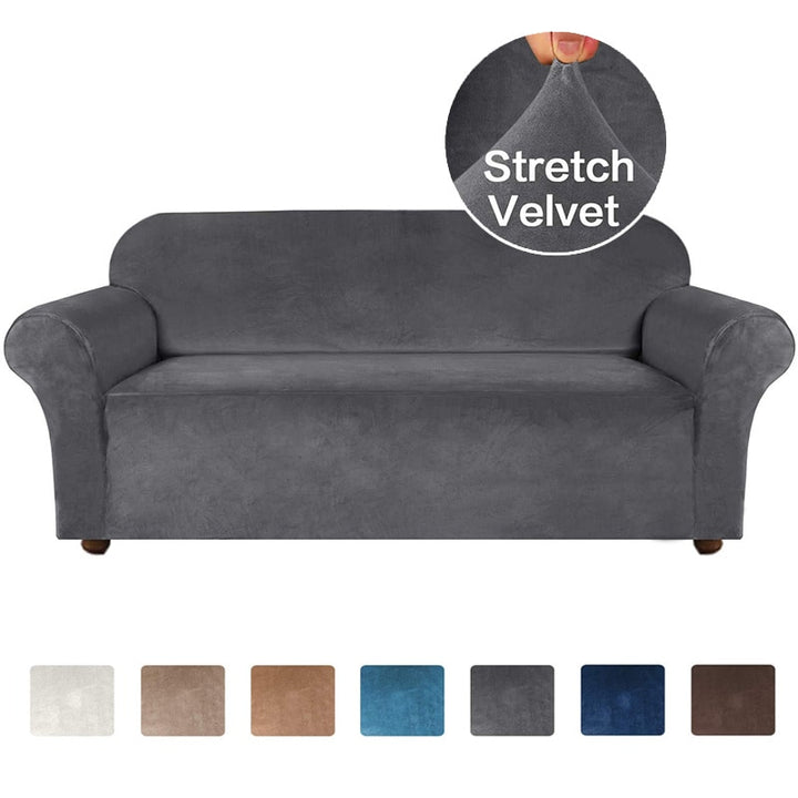 Velvet Stretch Sofa Slipcover - 4-Seater 215-280cm