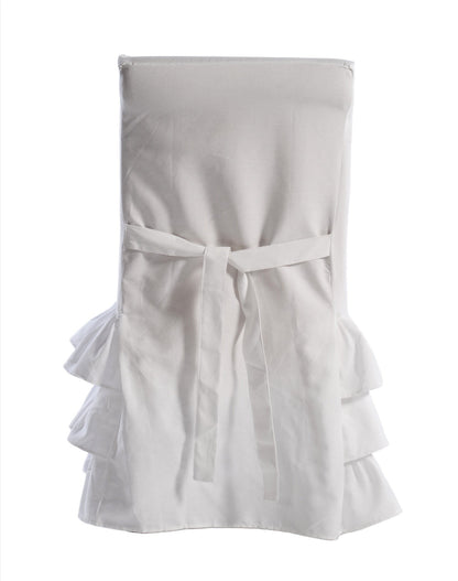 Long Three-Tier Ruffle Dining Chair Cover