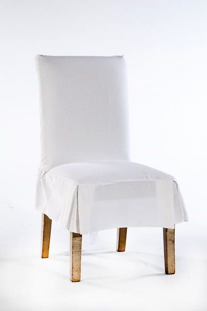 Short Cotton Duck Skirt Dining Chair Cover