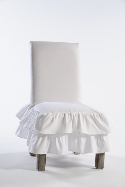 Short Two-Tier Ruffle Dining Chair Cover