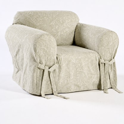 Botanical Jacquard One-Piece Chair Slipcover