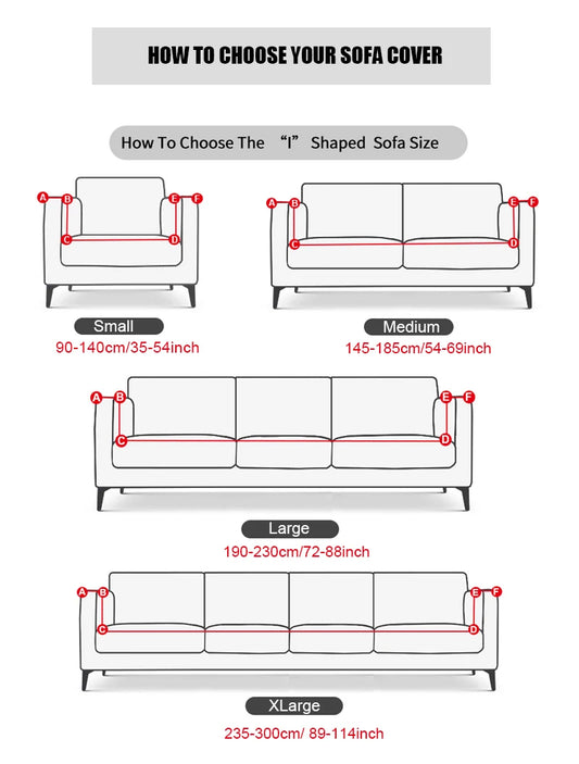 Solid Jacquard Stretch Sofa Cover - 2-Seater 145-190cm