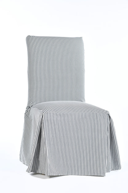Long Ticking Stripe Dining Chair Cover
