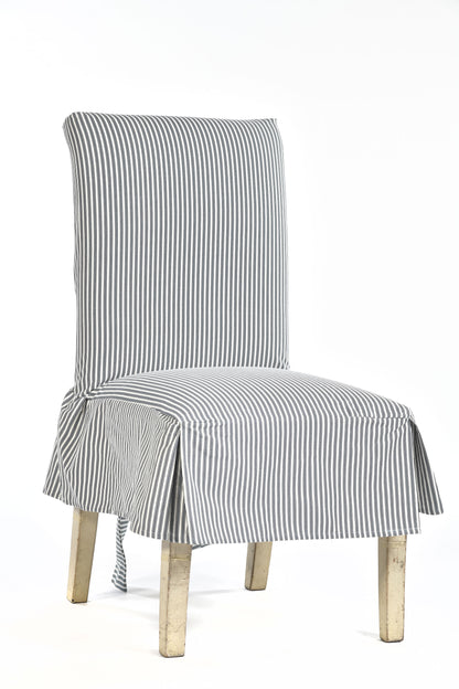 Short Ticking Stripe Dining Chair Cover