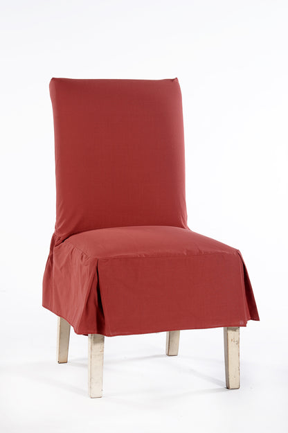 Short Cotton Duck Skirt Dining Chair Cover