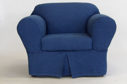 Washed Denim Two-Piece Sofa Slipcover