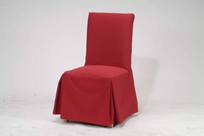 Cotton Duck Long Skirt Dining Chair Cover