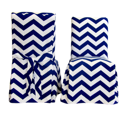 Chevron Long-Skirt Dining Chair Cover