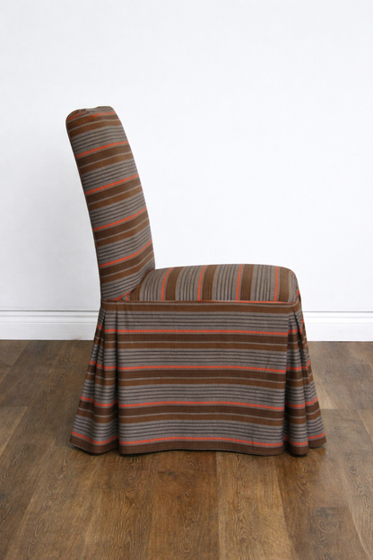 Horizontal Stripe Long Dining Chair Cover