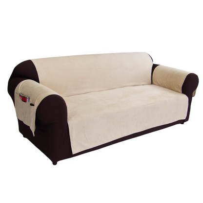 Micro Suede Couch Pet Protector with Pockets