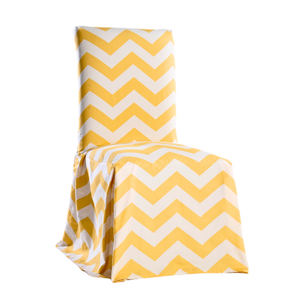 Chevron Long-Skirt Dining Chair Cover