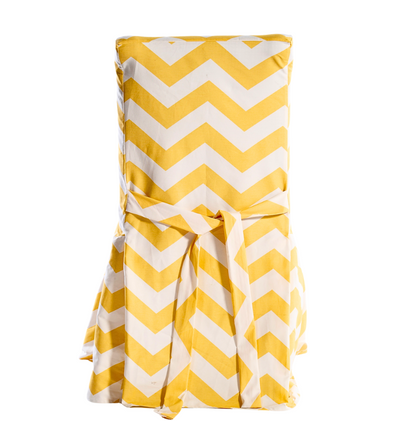Chevron Long-Skirt Dining Chair Cover